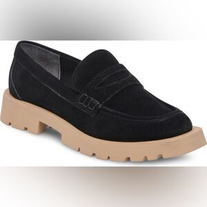 NEW‎ Dolce Vita Elias Suede Leather Lug Sole Penny Loafers in Midnight Size 8.5